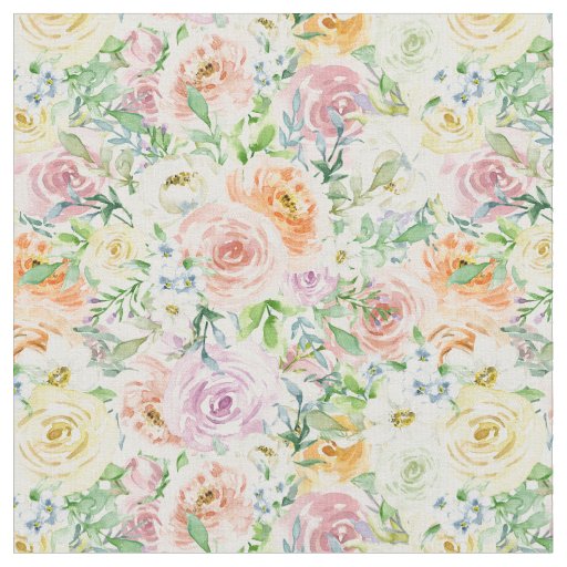Pastel Romantic Garden Fabric