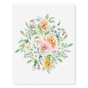 Pastel romantic garden temporary tattoos