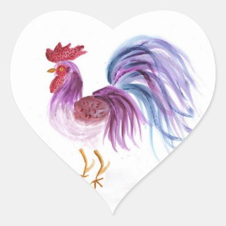 Pastel Rooster by EelKat Classic Round Sticker