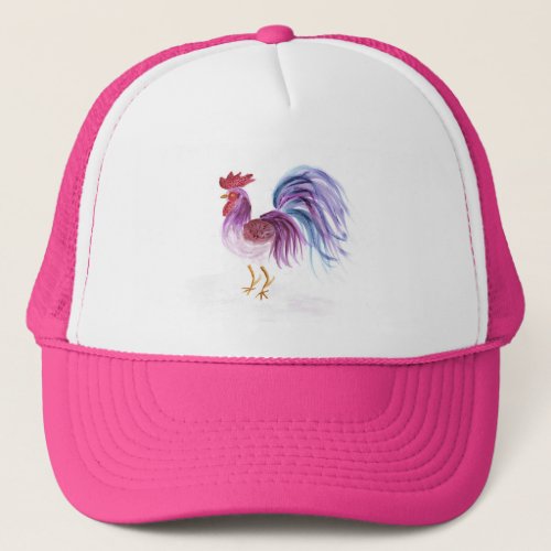 Pastel Rooster by Wendy C Allen Trucker Hat