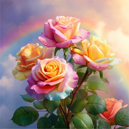 Pastel Rose Bouquet  Sticker