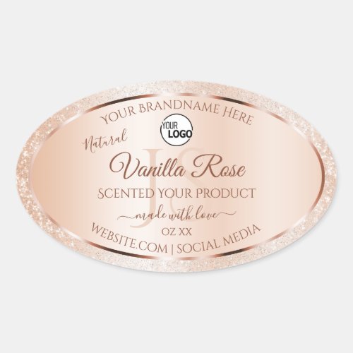 Pastel Rose Coral Product Labels Initials Add Logo