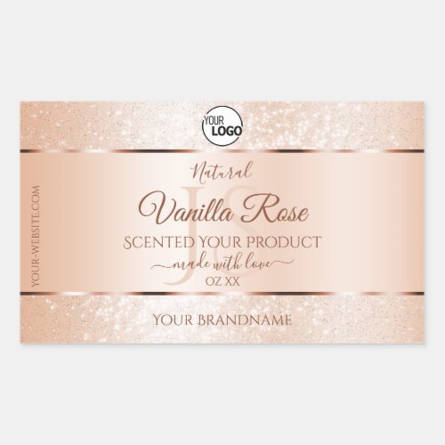 Pastel Rose Coral Product Labels Initials Add Logo
