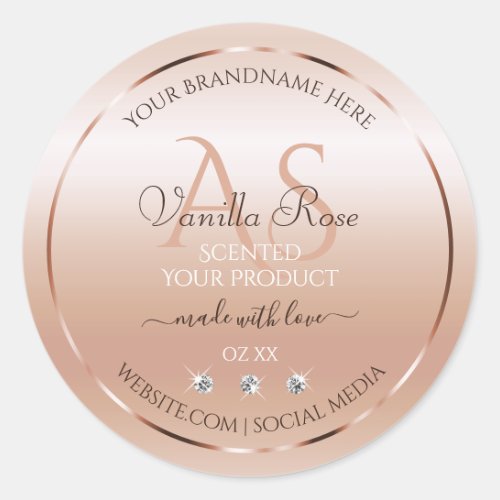 Pastel Rose Coral Product Labels Jewels Initials