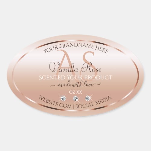 Pastel Rose Coral Product Labels Jewels Initials