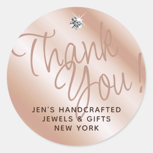 Pastel Rose Coral Shimmery Sparkle Thank You Tags 
