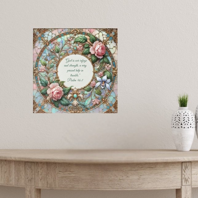 Pastel Rose Garden Customizable Bible Verses  Poster (Creator Uploaded)