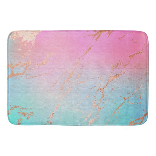 PASTEL ROSE GOLD MARBLE PATTERN BATH MAT