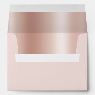 Pastel Rose Gold Ombre Foil Pale Blush Envelope