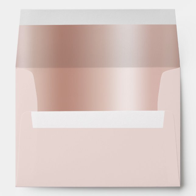 Pastel Rose Gold Ombre Foil Pale Blush Envelope (Back (Bottom))