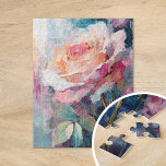 Pastel Rose Modern Abstract Painting  Jigsaw Puzzle<br><div class="desc">A modern impressionist-style painting of roses, created with textured brushstrokes in soft pastel colors. The delicate shades of pink, blush, and cream blend harmoniously, while the textured layers add depth and dimension to the floral composition. This serene piece captures the timeless beauty of roses in a contemporary, expressive style, making...</div>