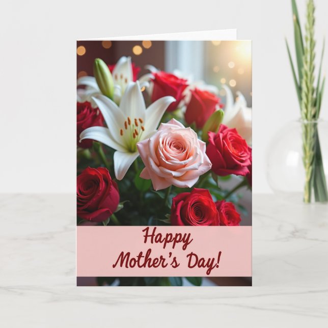 Pastel Rose Mothers Day Card (Front)