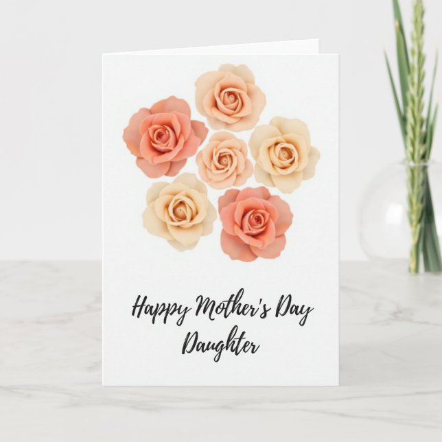 Pastel Rose Mothers Day Note Card (Front)