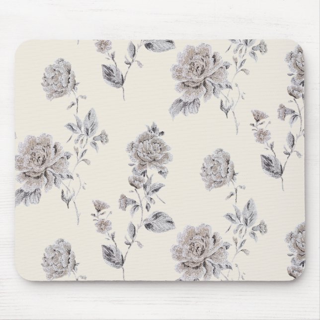 Pastel rose pattern mouse pad (Front)