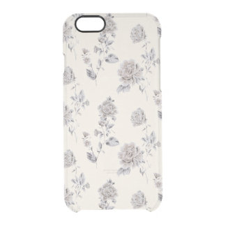 Pastel rose pattern clear iPhone 6/6S case
