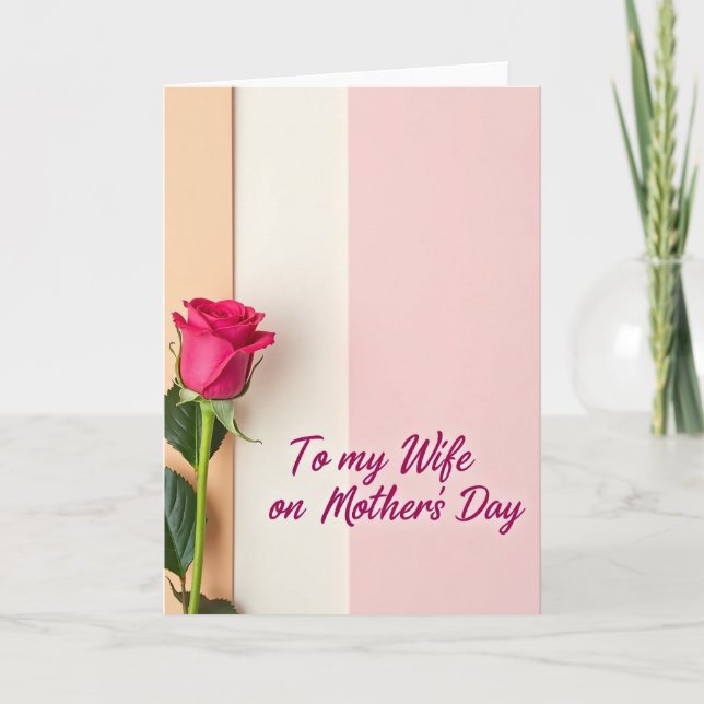 Pastel Rose Wife Mothers Card (Front)