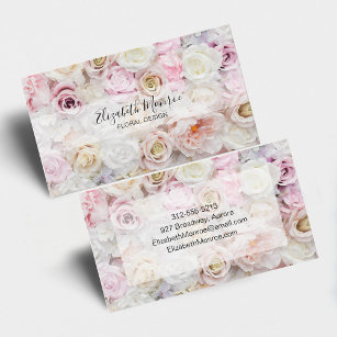 Pastel Roses Floral Designer Business Card