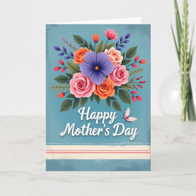 Pastel Roses Mothers Card (Front)