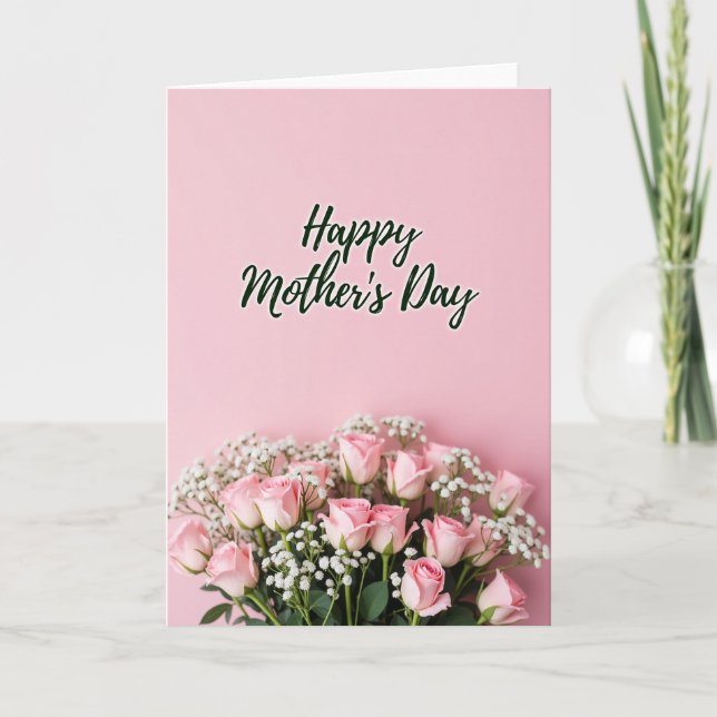 Pastel Roses Mothers Day Card (Front)