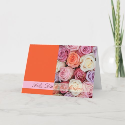 pastel roses spanish mothers day card
