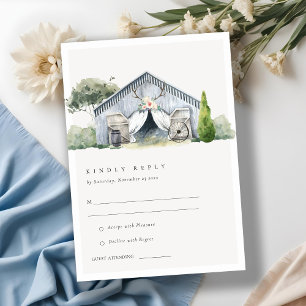 Pastel Rustic Barnyard Farm Theme Wedding RSVP Enclosure Card