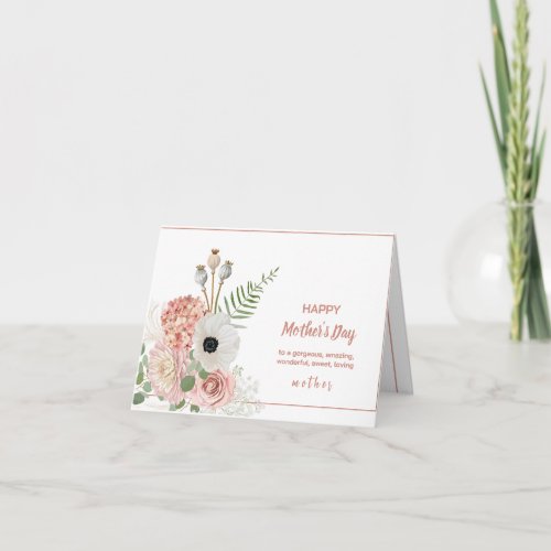 Pastel Rustic Flowers Mothers Day Card
