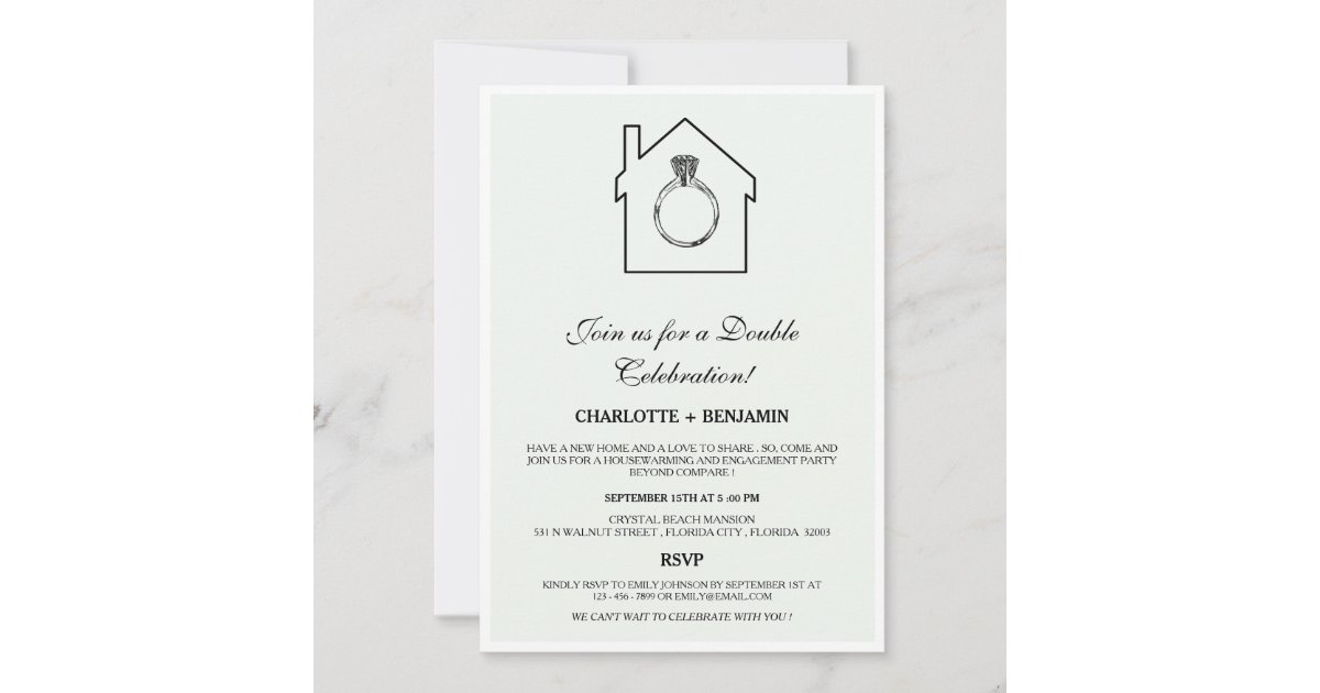Pastel Sage Green Housewarming &Engagement Party Invitation | Zazzle