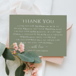 Pastel Sage green minimalist typography wedding Thank You Card<br><div class="desc">Elegant simple minimalist Thank You Card in pastel sage green,  pale green colors for woodland summer wedding. Please contact me if you need additional items.</div>