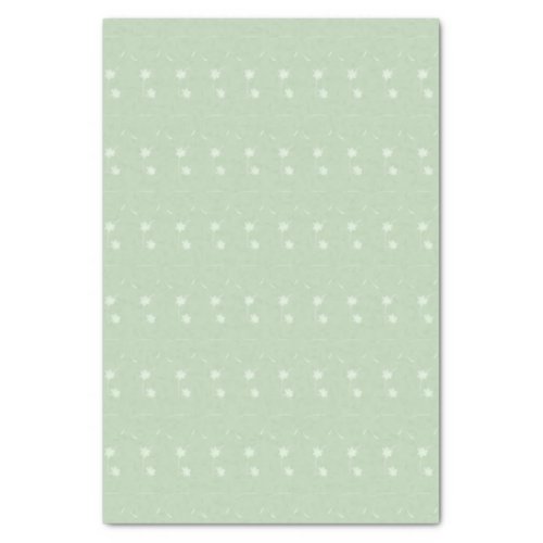 Pastel Sage Green Tiny Flower Print Tissue Paper
