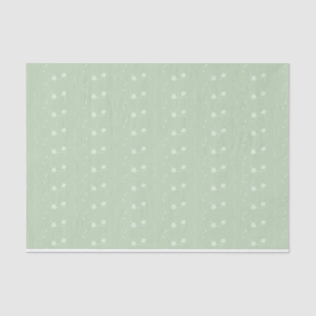 Pastel Sage Green Tiny Flower Print Tissue Paper (Front)