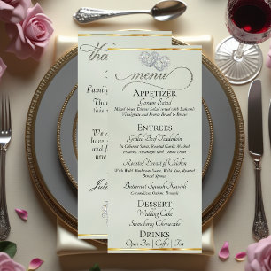 Pastel Sage/Silver - Hearts & Thank You Menu