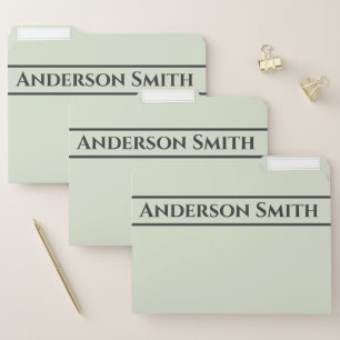 Pastel Sage Solid Color Minimalist File Folder