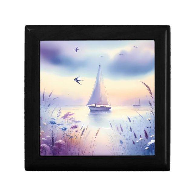 Pastel Sailboat Coastal Dreamscape Gift Box (Front)