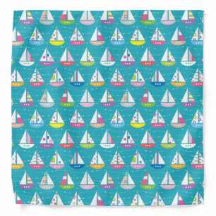 Pastel Sailboat Pattern Bandana