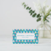 Pastel Sailboat Pattern Business Card (Standing Front)