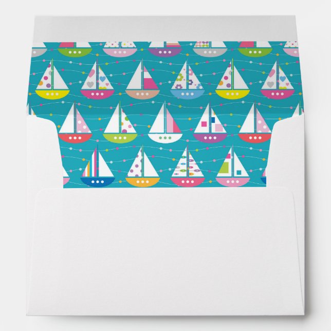 Pastel Sailboat Pattern Envelope (Back (Bottom))