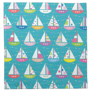 Pastel Sailboat Pattern Napkin