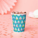 Pastel Sailboat Pattern Paper Cups