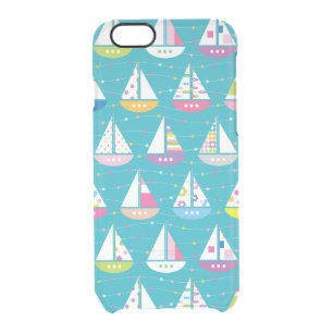 Pastel Sailboat Pattern Clear iPhone 6/6S Case