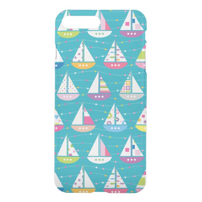 Pastel Sailboat Pattern Uncommon iPhone Case (Back)