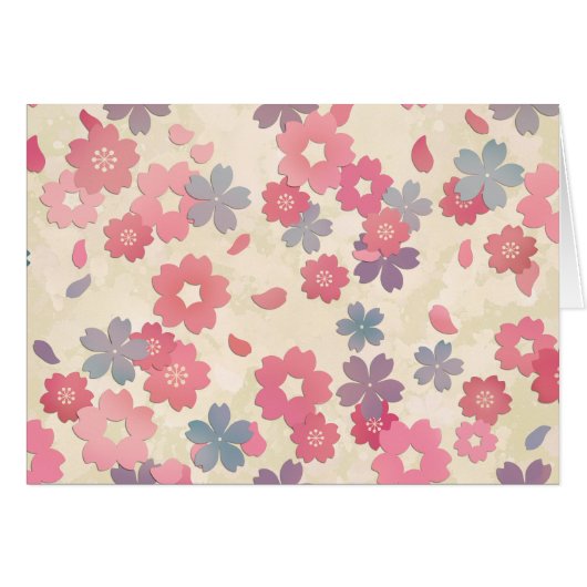 Pastel Sakura Cherry Blossoms Cards (Front Horizontal)