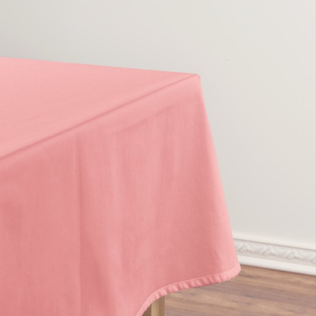 Pastel Salmon Pink Solid Color | Classic Elegant  Tablecloth (In Situ)