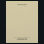 Pastel Sand Plain Professional Modern Minimalist Letterhead<br><div class="desc">This design will reflect your personality,  your perspective on life and your work ethic. It will give confidence to your customers and colleagues.</div>