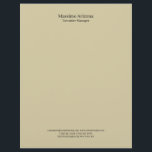 Pastel Sand Plain Professional Modern Minimalist Letterhead<br><div class="desc">This design will reflect your personality,  your perspective on life and your work ethic. It will give confidence to your customers and colleagues.</div>