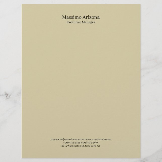 Pastel Sand Plain Professional Modern Minimalist Letterhead (Front)