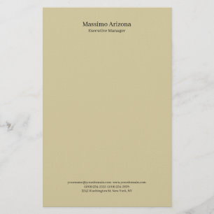 Pastel Sand Plain Professional Modern Minimalist Stationery