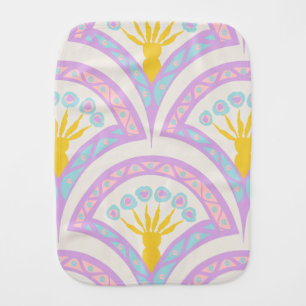 Pastel Scallop Pattern Baby Burp Cloth
