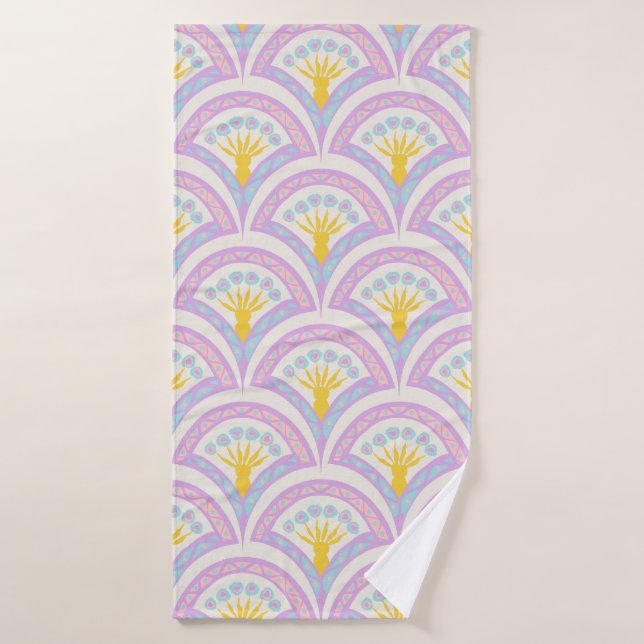 Pastel Scallop Pattern Bath Towel (Bath Towel)