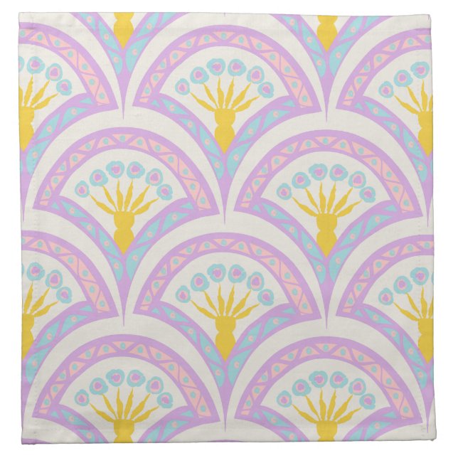 Pastel Scallop Pattern Cloth Napkin (Front)