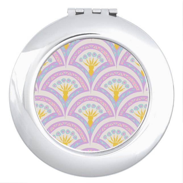 Pastel Scallop Pattern Compact Mirror (Front)